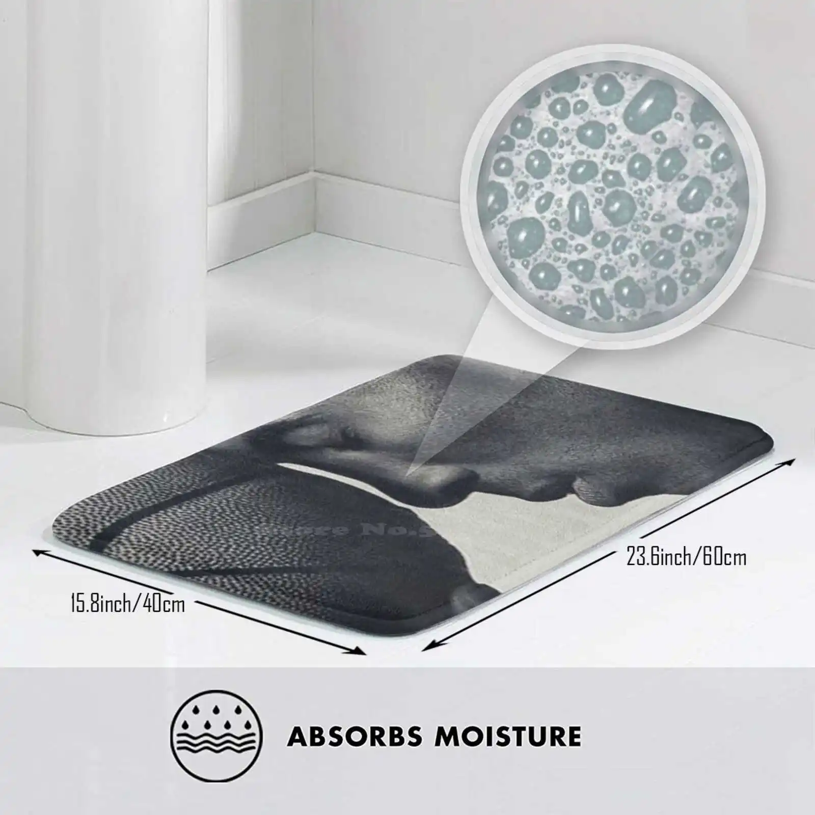 Мягкий интересный ковер с изображением легенды Брайанта черно-белого цвета для