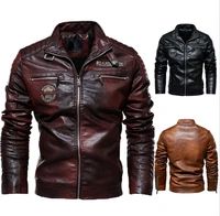 2021 new mens autumn and winter leather fashion jacket leather motorcycle style mens business casual jacket mens warm clothin