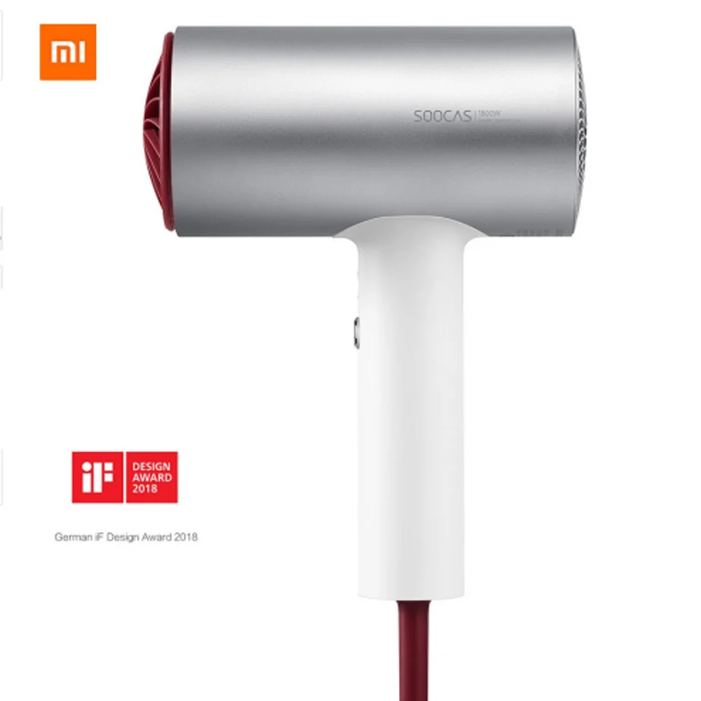 Xiaomi Mijia Soocas H3S Анион Фен из алюминиевого сплава корпус 1800 Вт воздушный выход анти-горячий инновационный дизайн диверсии