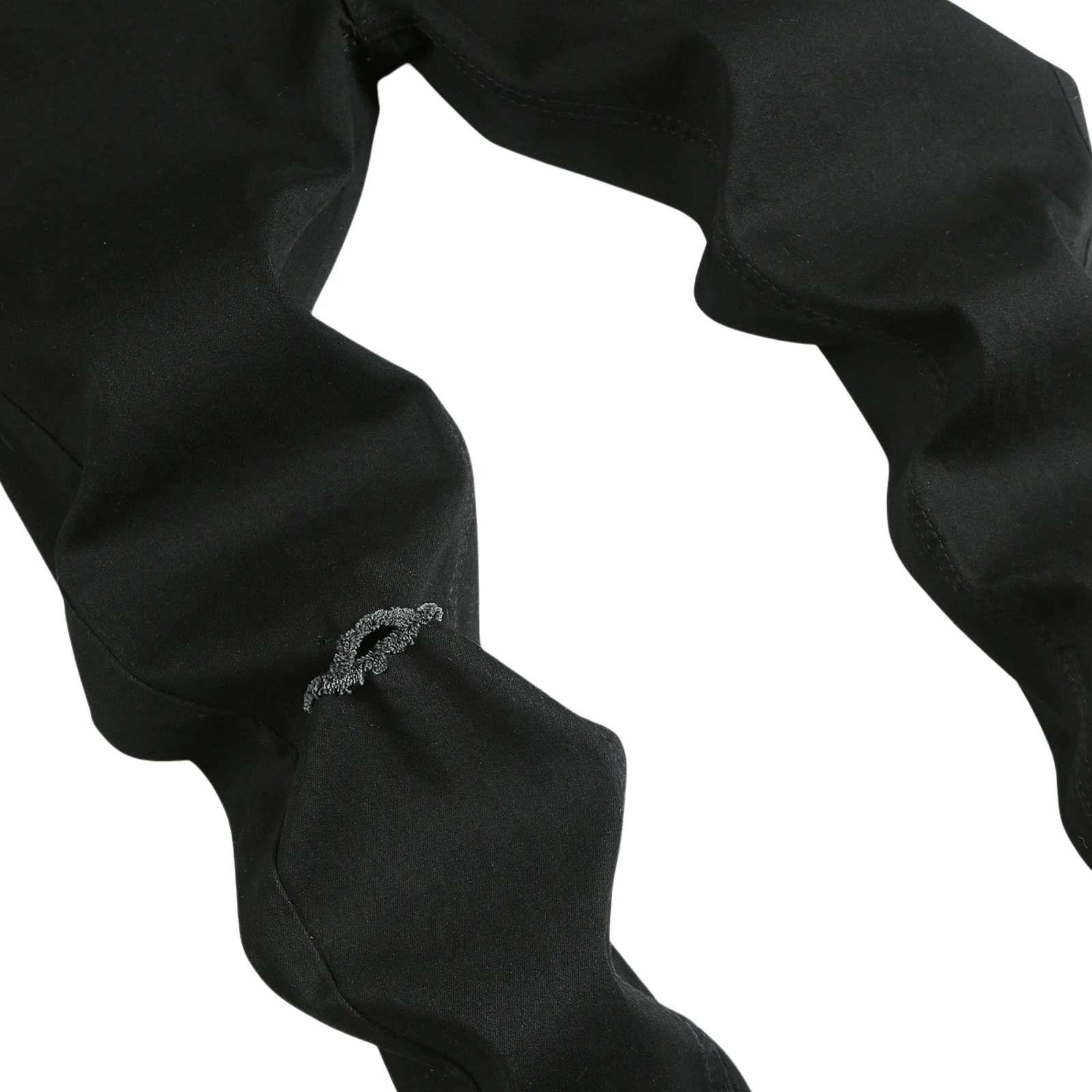 

Men Slim Fit Ripped Jeans, Adults Solid Color Zipper Stretch Trousers with Pocket, Belt Loop