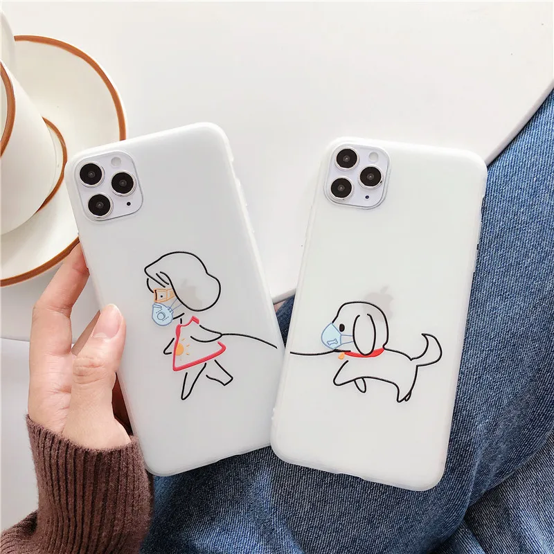 Красивая Милая маска для девочек iphone 11 11Pro X XR XS Max 8 7 6s 6 Plus Матовый Прозрачный