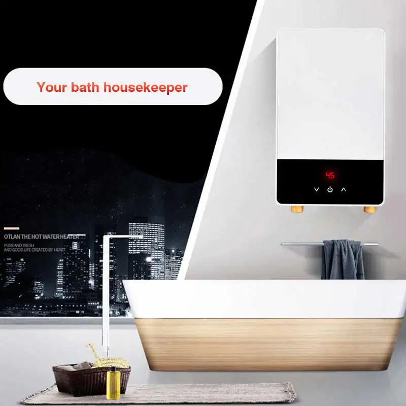 Мгновенный водонагреватель 5500 Вт светодиодный для ванной комнаты кухонный