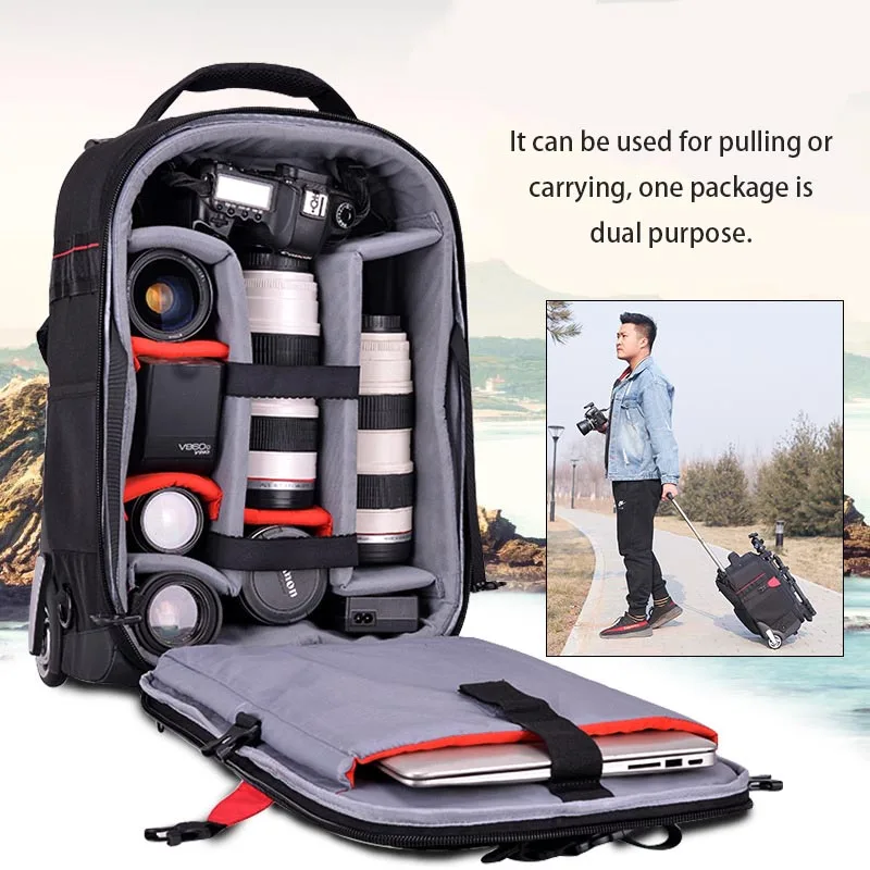 camera bag trolley bag photography bag camcorder digital camera backpack luggage photography backpack travel trolley case free global shipping