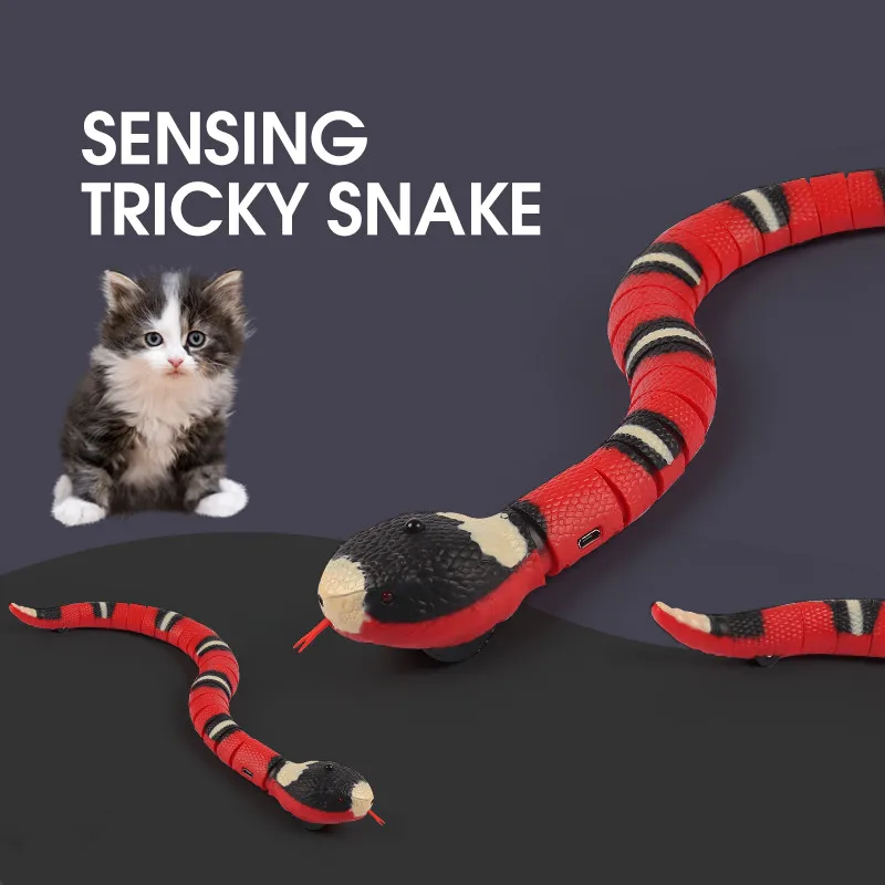 Juguete Interactivo con Sensor Inteligente para Mascotas, Serpiente Autom&aacute;tica y Electr&oacute;nica Recargable por Puerto USB, Juegos para Bromear con Perros y Gatos-1