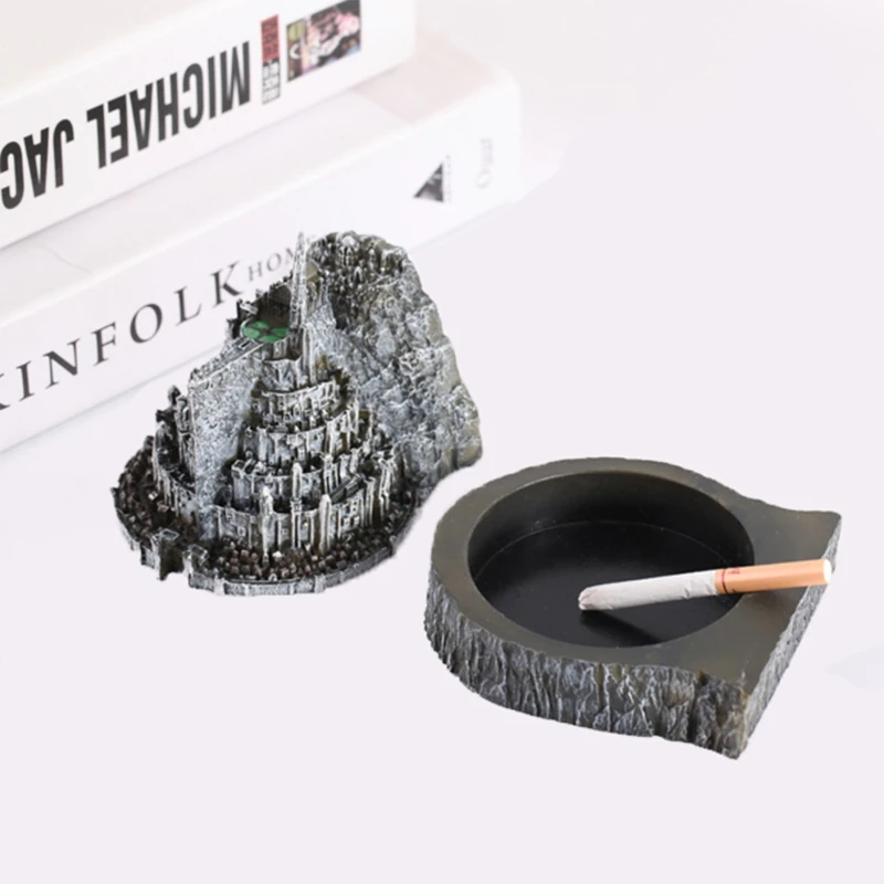 

Ancient Castle Statue Model Ashtray Vintage Desktop Ornament Decorative Ash Tray Cigarette Holder Tobacco Smoking Craft