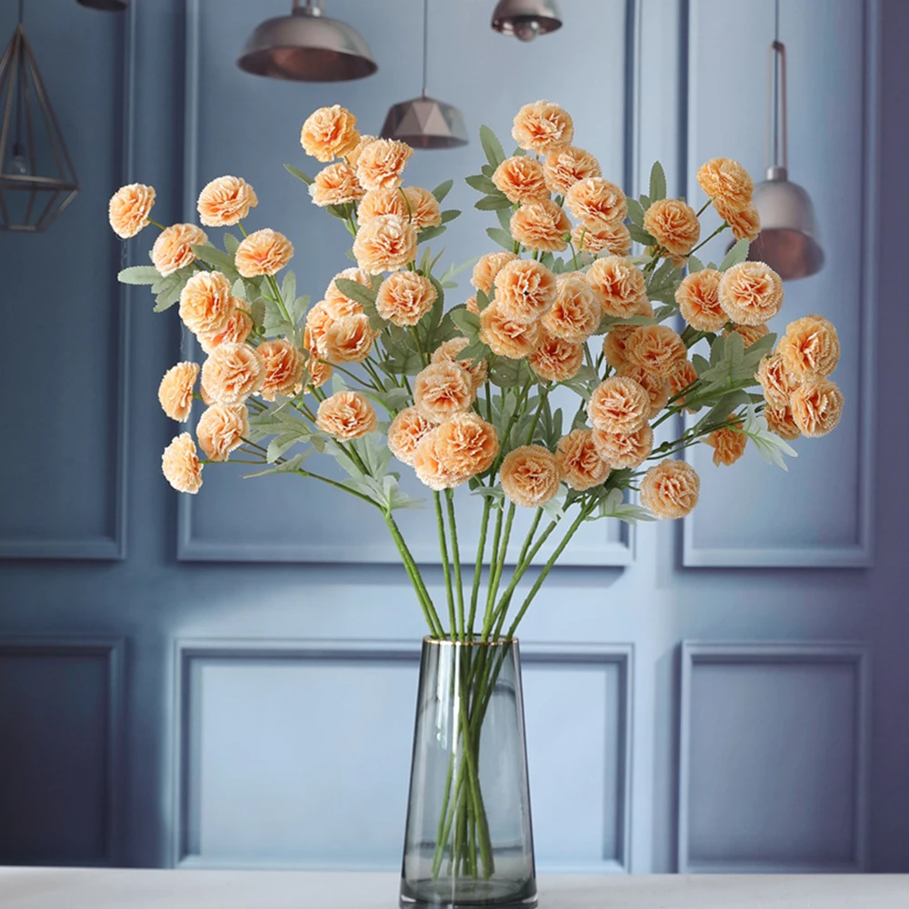 

Artificial Flower 7 Heads Small Lilac Oil Painting Color Carnation European-Style Small Carnations Mother's Day Home Decoration
