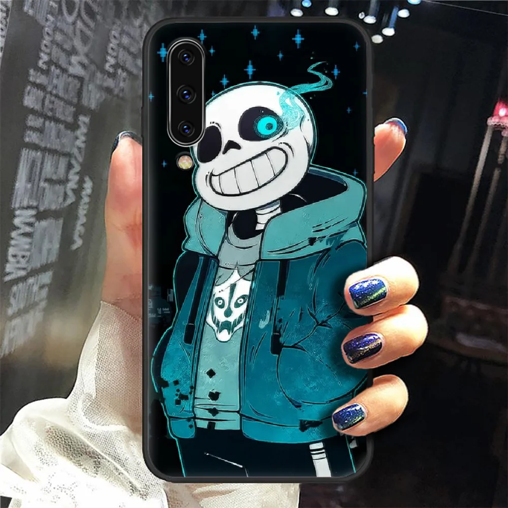 

Skull undertale sans Phone Case Cover For Samsung Galaxy A10 A20 A30 E A40 A50 A51 A70 A71 J 5 6 7 8 S black hoesjes painting