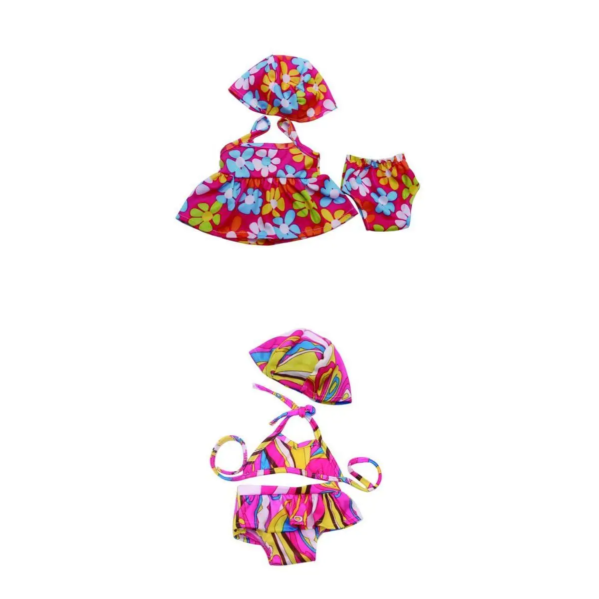 

2 комплекта купальников, бикини, купальник для кукол американской куклы 18 дюймов, Одежда для кукол, купальный костюм, костюм одежды