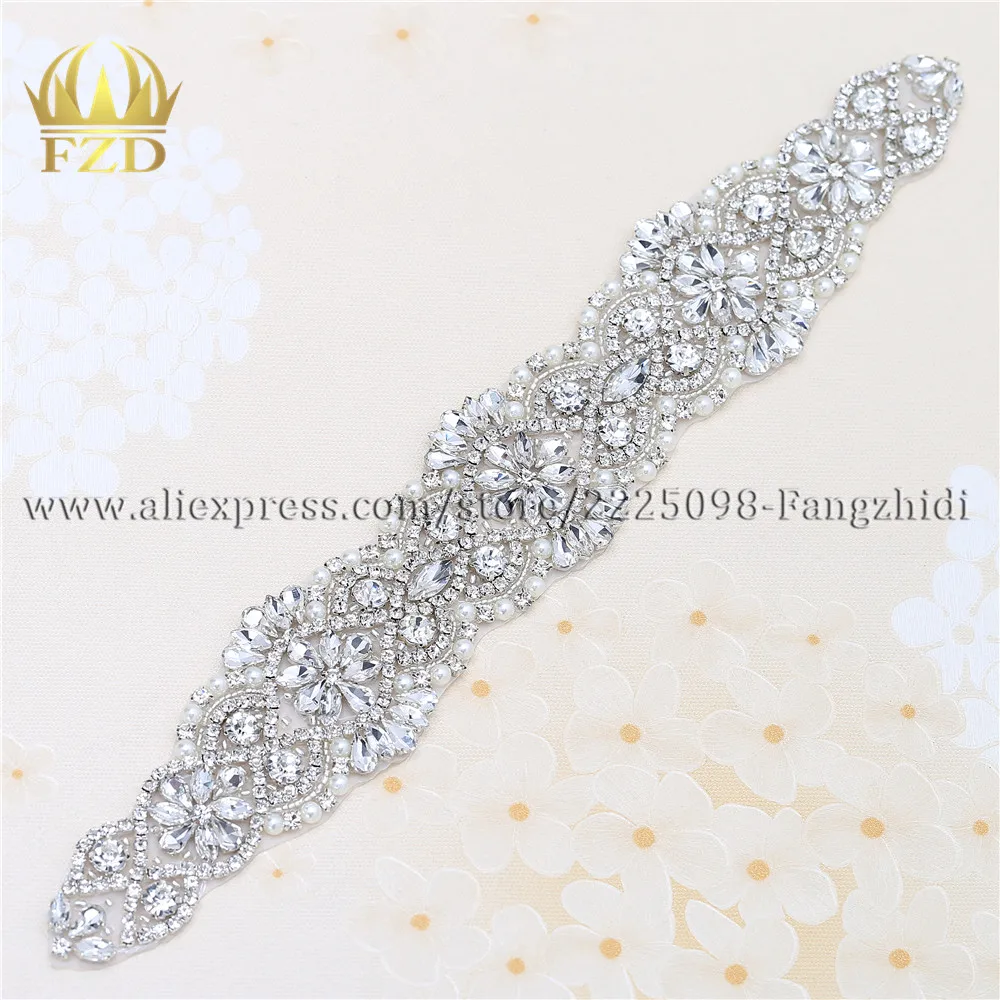 

(30pieces) Wholesale Sewing On Hot Fix Rhinestones Sliver Crystal Diamond Bridal Headbands or Sash Wedding Dresses Appliques