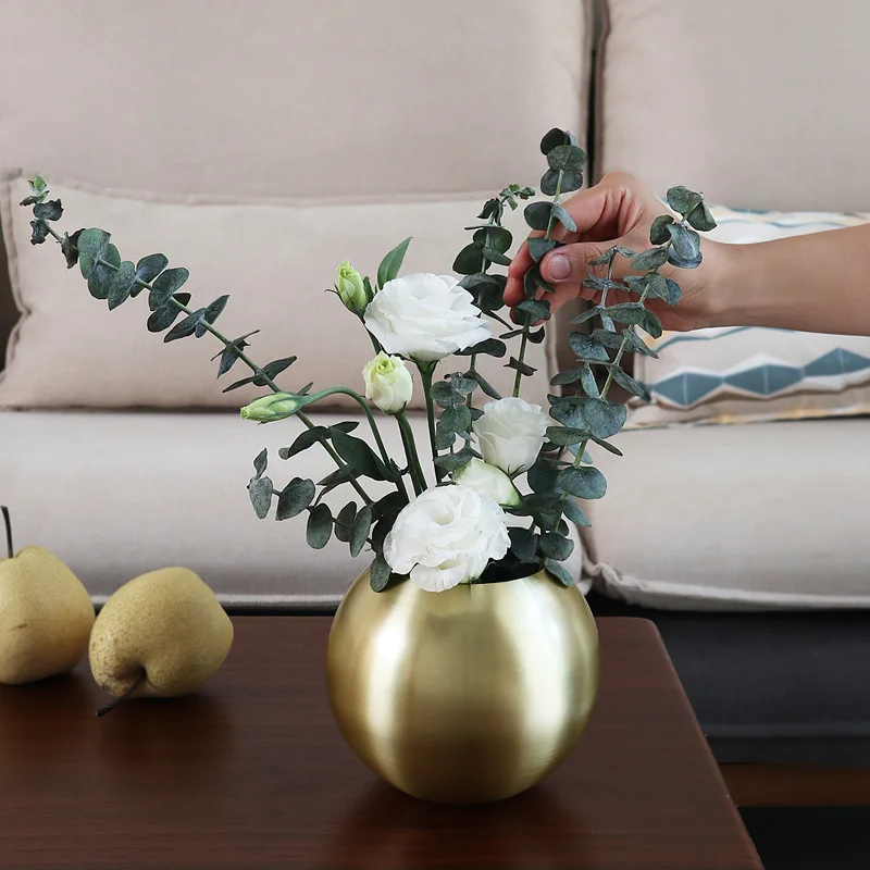 

1 Pcs Stainless Steel Vase Desltop Plant Pot Flower Pots Golden Black Rose Gold Classic Vase