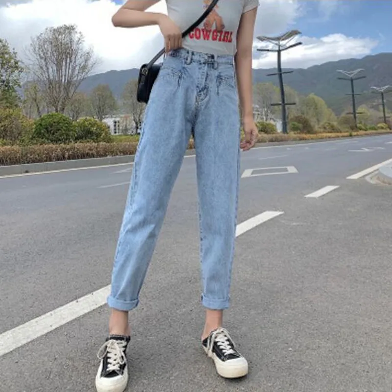 

Woman Jeans High Waist Clothes Wide Leg Denim Clothing Blue Streetwear Vintage Quality 2021 Fashion Harajuku Straight Pants