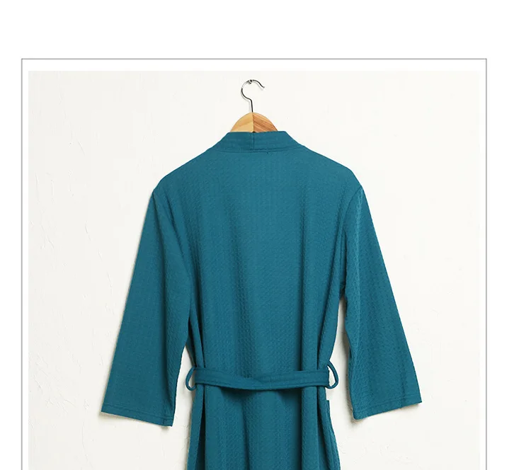 

Spring Satin Lovers Robe Gown Elegant Solid Casual Sleepwear Couple Nightgown Men Bathrobe Gown Homwear Pajamas Green