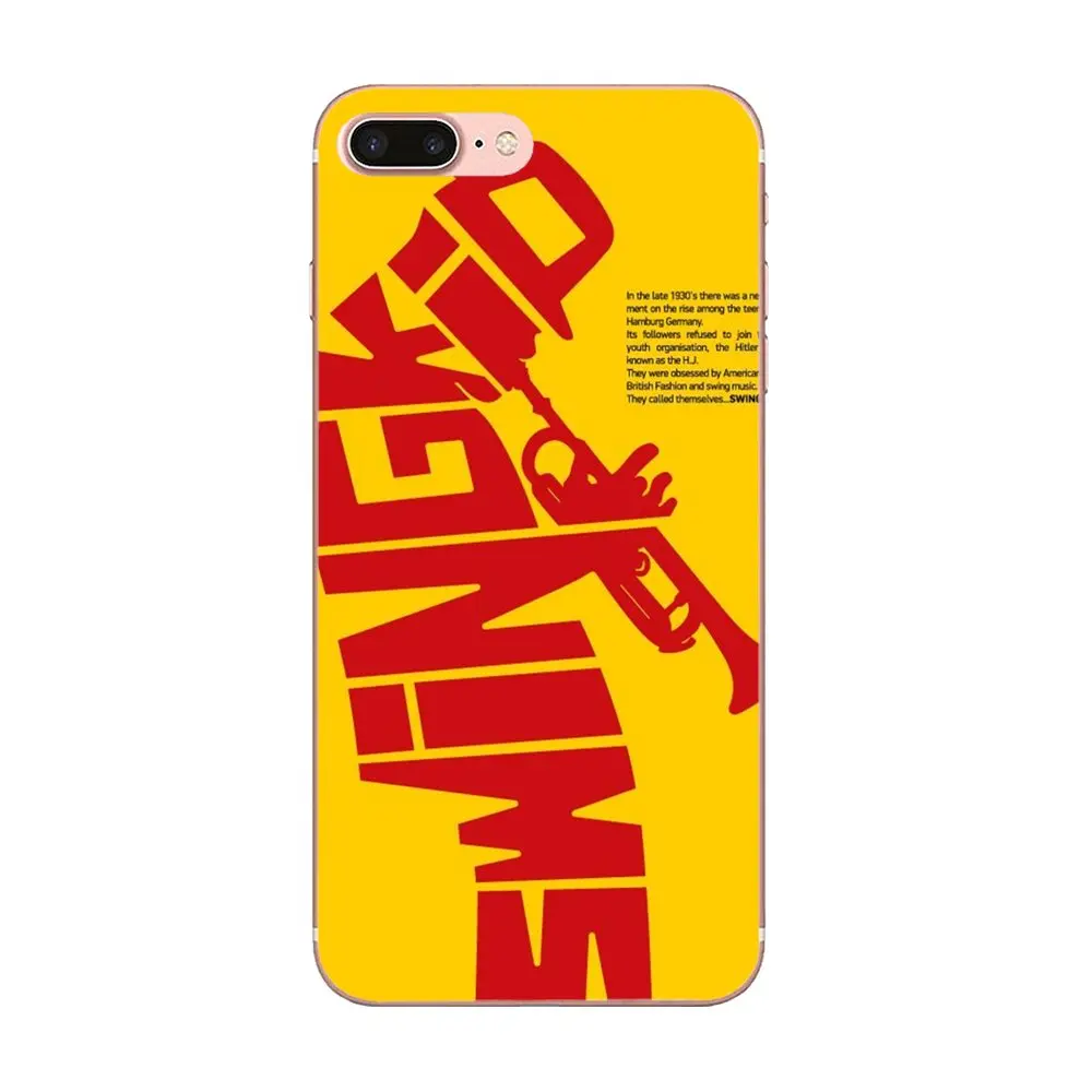 Стильный чехол из ТПУ Джазовый плакат типографика вдохновение для Apple iPhone 4 4S 5 5C 5S