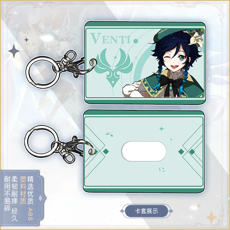 

Genshin Impact Paimon PVC Student ID Bus Bank Card Holder Keychain Case Cover Pendant Toy Prop Decor Cosplay Gift Keyring