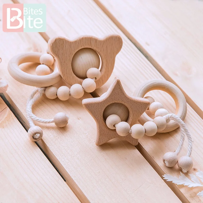 Детский деревянный Прорезыватель для зубов 1 шт. браслеты кормления кулон в виде
