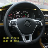 auto steering wheel multi function button frame cover trim fit for volkswagen passat b8 2016 2019 abs matte carbon fiber