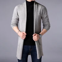 sweater coats men new fashion 2021 autumn mens slim long solid color knitted jacket fashion mens casual sweater cardigan coats