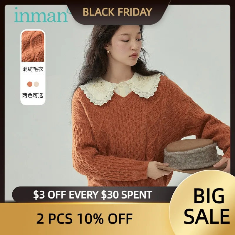 

INMAN Autumn Winter Minimal Design Sweater Elegant Women Matching Knitwear Pullover Lady Aesthetic Bassic Jacqueline Tops