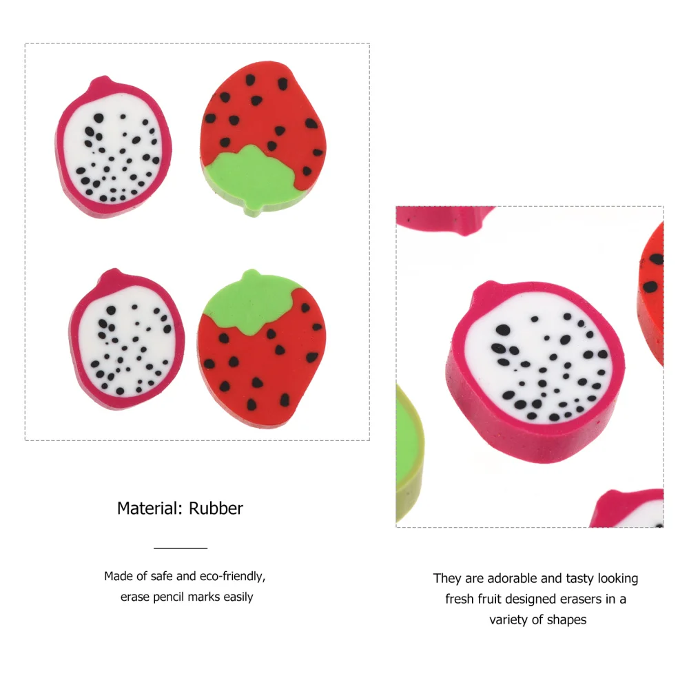 

48Pcs Creative Fruit Shaped Erasers Students Eraser School Student Supplies