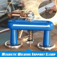 Double Welding Magnet Head Magnetic Support Clamp Holder Fixture Strong Welder Use For Metal Poles Struts Railings Welding Table