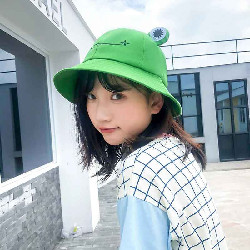 

Fisherman Cap For Adult Kids Sunscreen Gift Outdoor Travel Hat Present Summer Cute Frog Letter Bucket Hats Women Cover Cap