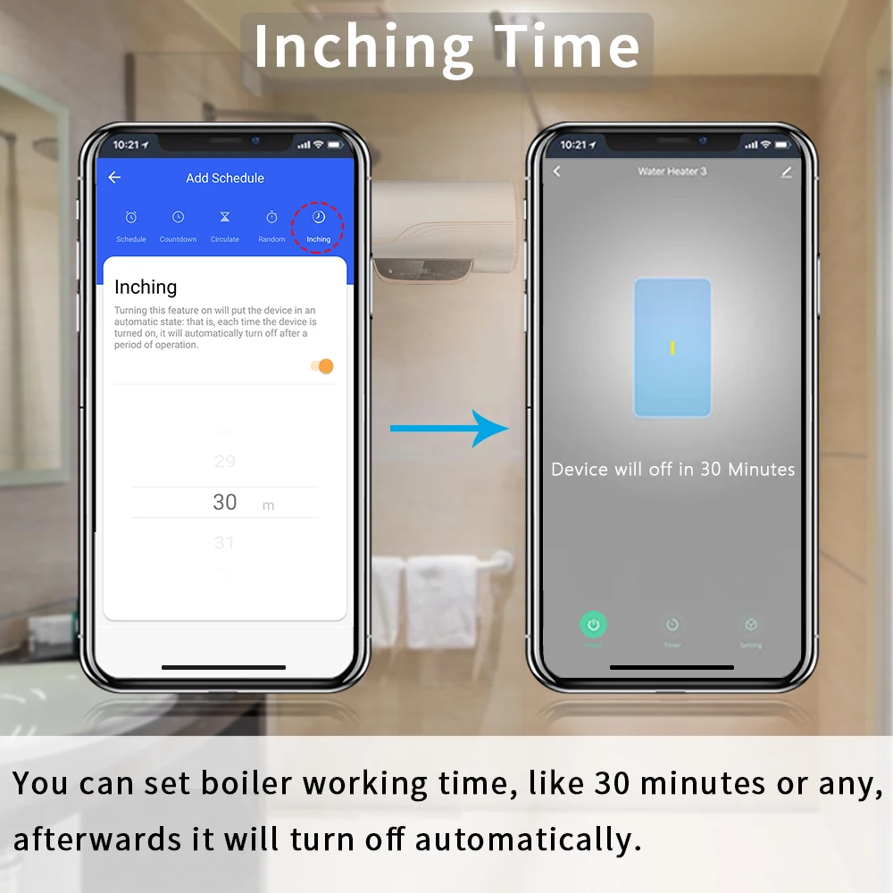 Переключатель для водонагревателя Tuya Smart Life US Wi-Fi 4400 Вт таймер с управлением через
