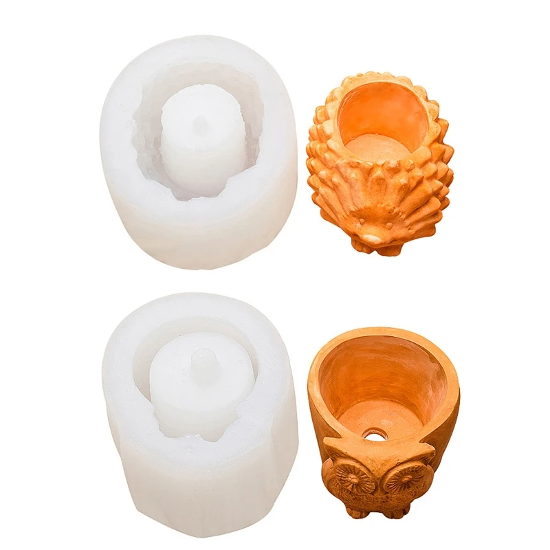 

Форма для цветочных горшков в форме ежа/Совы, силиконовая глина, декоративная штукатурка G2AB