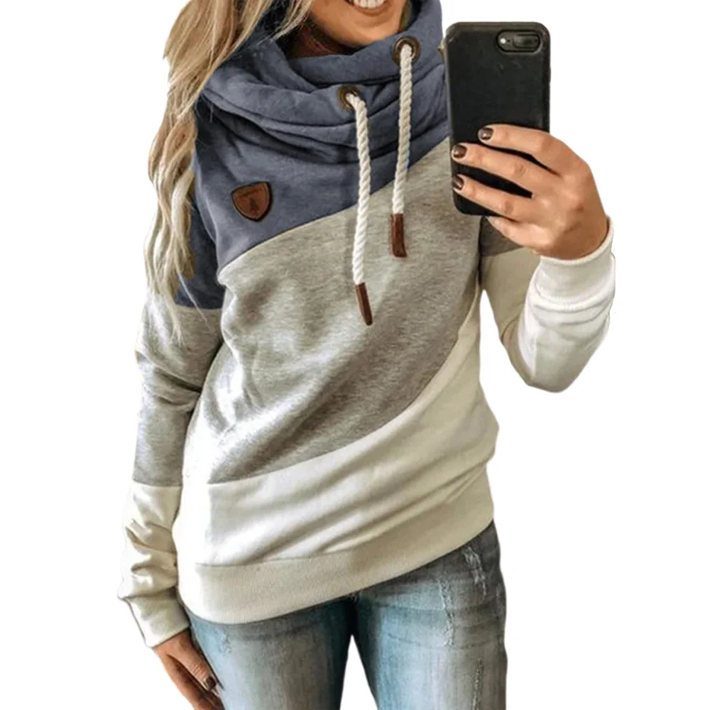 2021 Autumn And Winter New Hoodies Fashion Casual Patchwork Full Sweatshirt Women Cotton Fleece Pullovers Women'S Clothing Bts | Женская