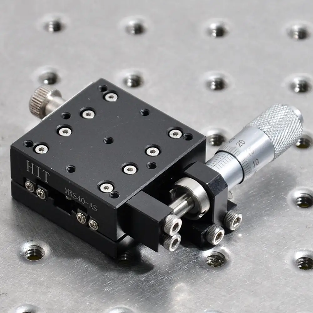 

X-axis HIT MXS40-AS micrometer adjustment manual precision fine-tuning displacement sliding table aluminum 40*40mm