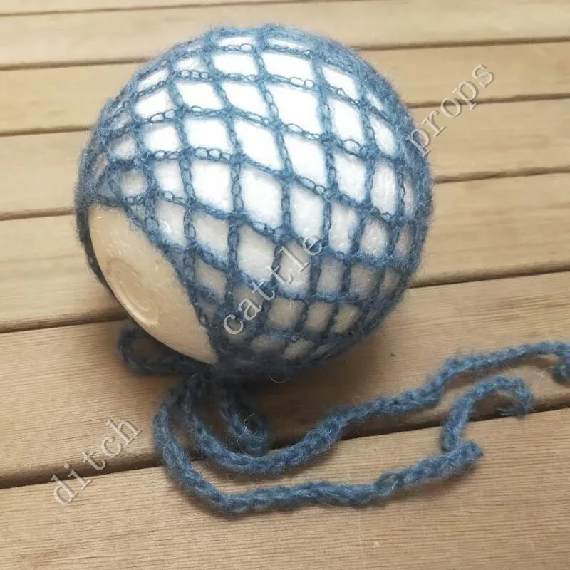 Accesorios de fotograf&iacute;a para reci&eacute;n nacido, gorro de Mohair tejido a mano, gorro de fondo para fotograf&iacute;a-2