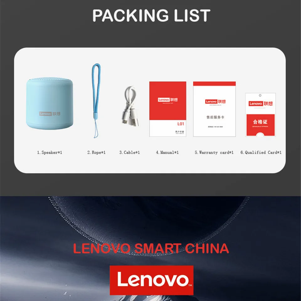 Портативная Bluetooth Колонка Lenovo TWS беспроводной мини динамик с объемным басом