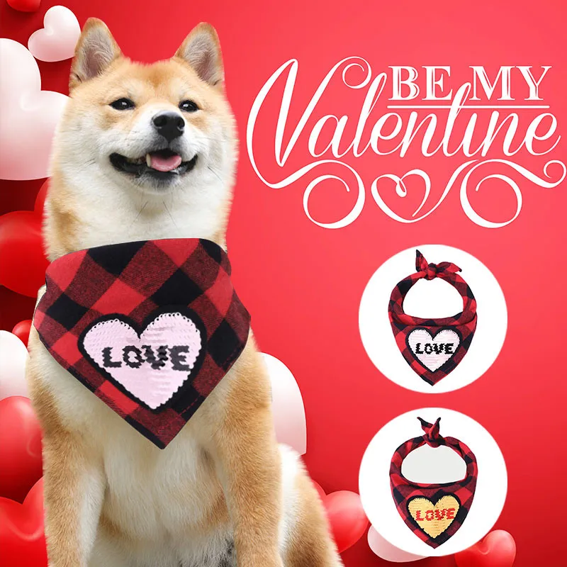 Собачья кошка бандана Рождество День Святого Валентина ошейник для питомца шарф