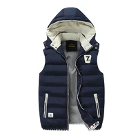 men coat autumn outerwear windproof casual winter vest jacket mens sleeveless hooded thick warm waistcoat detachable hat thermal