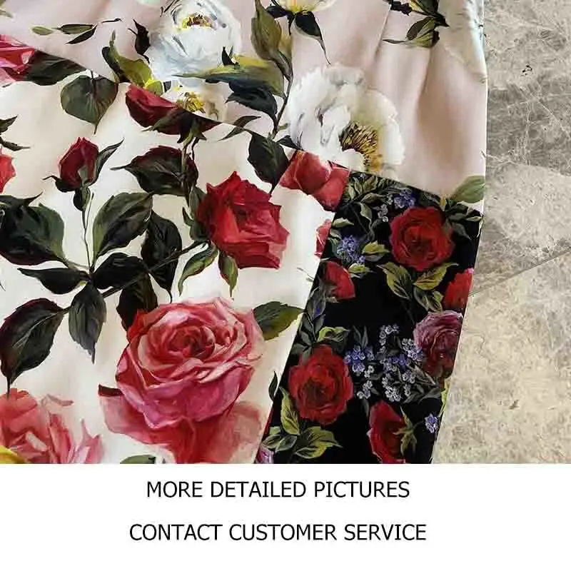 

Cosmicchic Women Dress Summer 2021 Casual Sleeveless 100% Silk Floral Print Rose Sunflower Patchwork Back Zipper Elegant Dress
