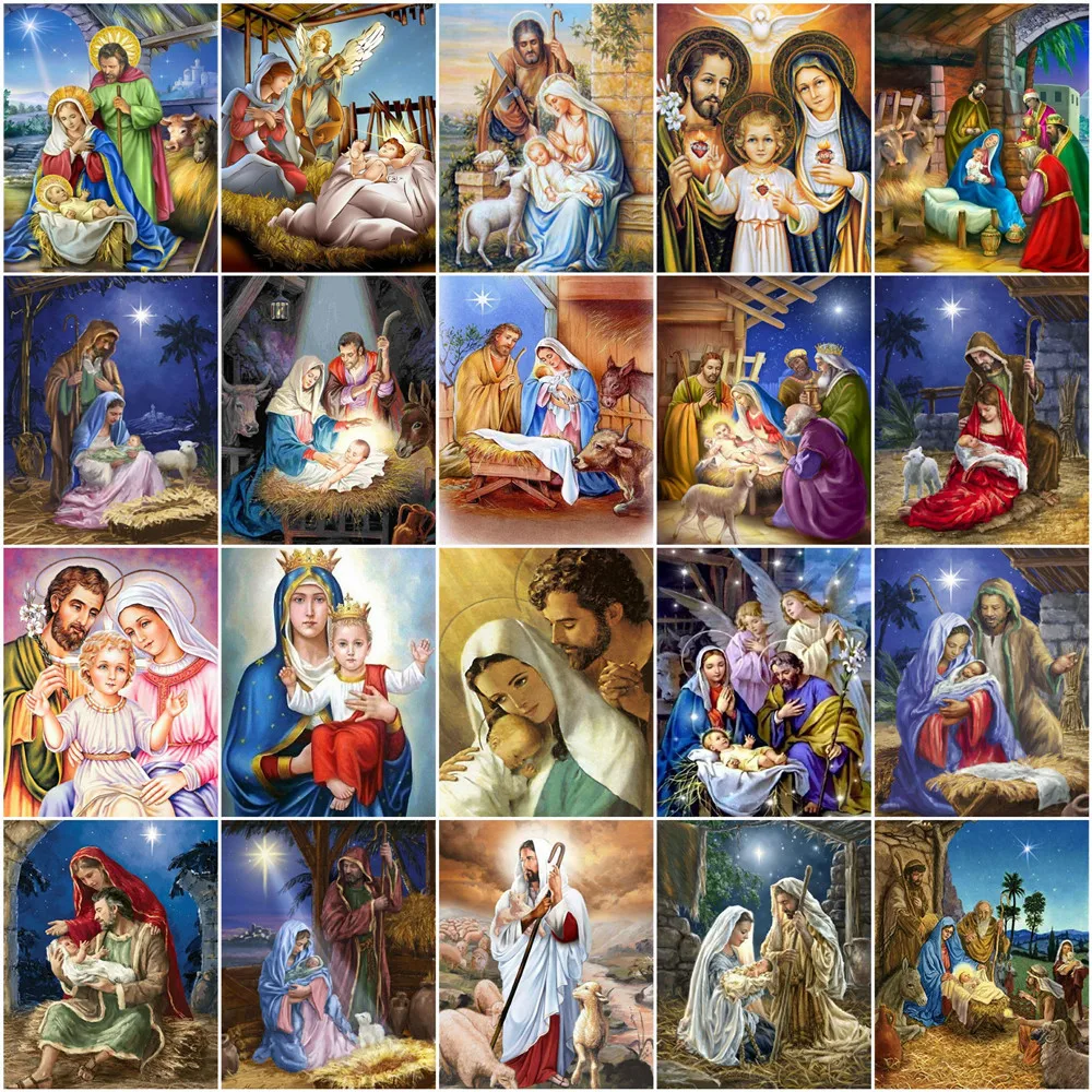 

Картина AZQSD по номерам религиозная Подвеска "Иисус" Рисование Живопись на холсте, "сделай сам", чертежное Раскраска по номерам для взрослых п...