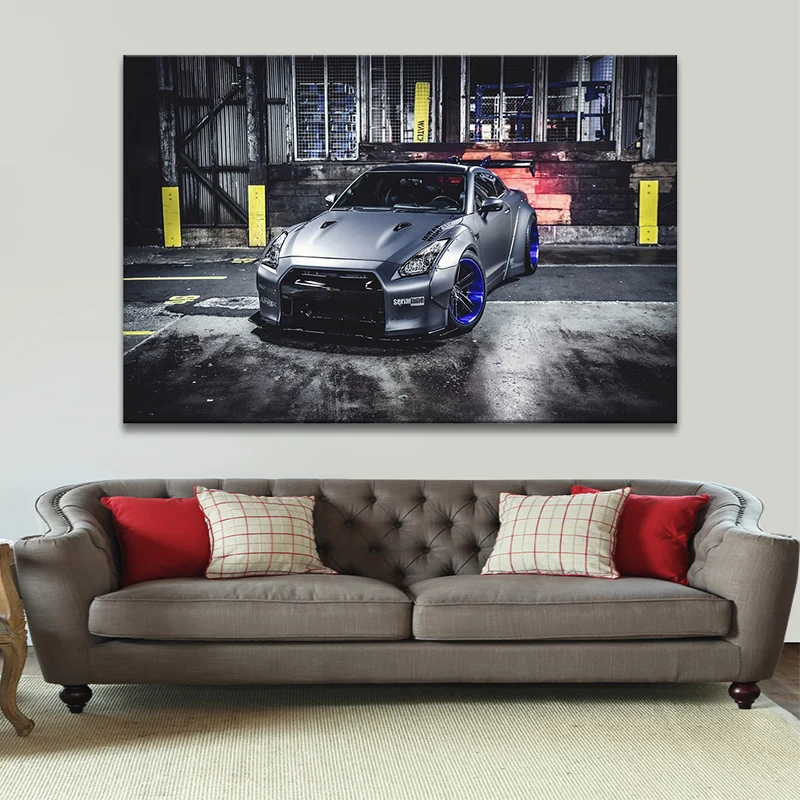 

Home decor modern JDM modified Nissan GTR supercar posters and prints canvas painting living room decoration frameless