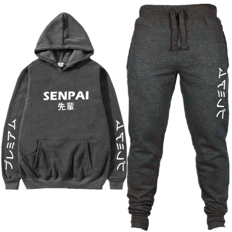 Осень-зима для мужчин комплект из двух предметов новое семпай толстовки с