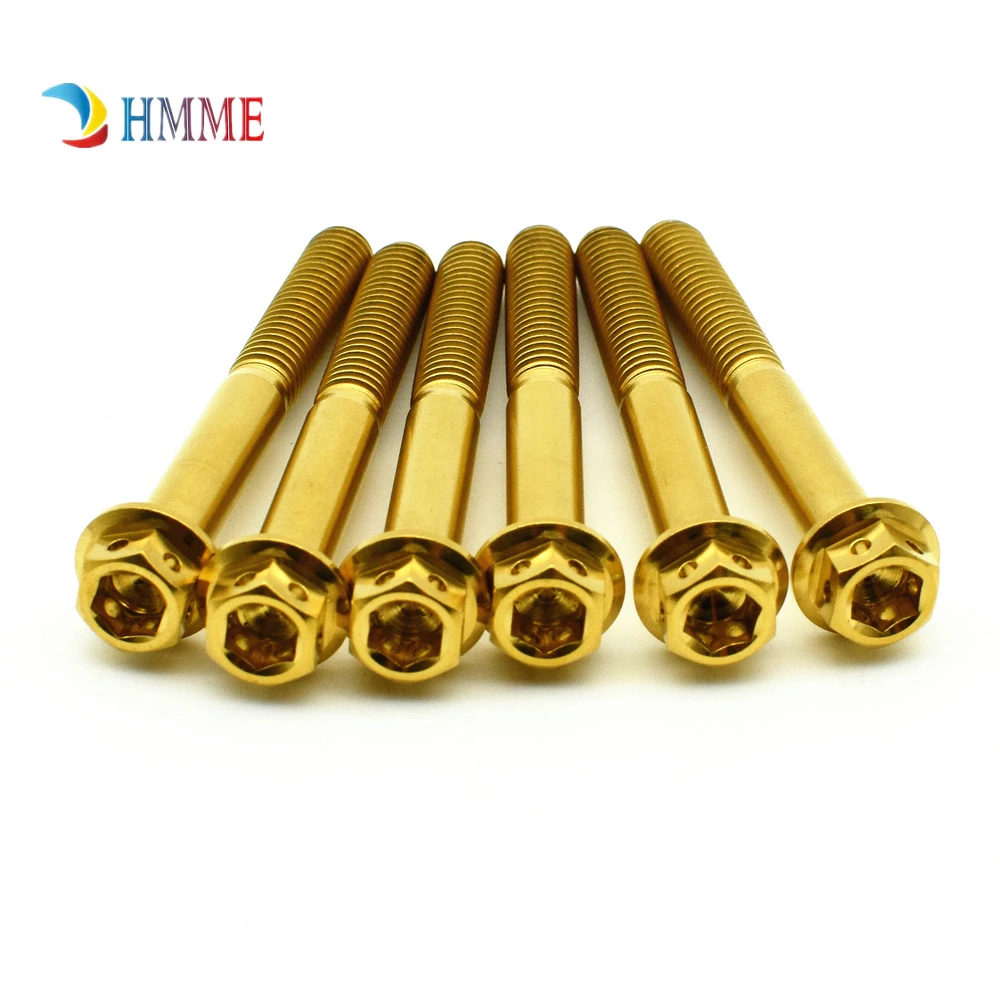 6 шт. M6 M6x10 50mm для мотоцикла Ti Болт титановые болты сделай сам цветной двигатель
