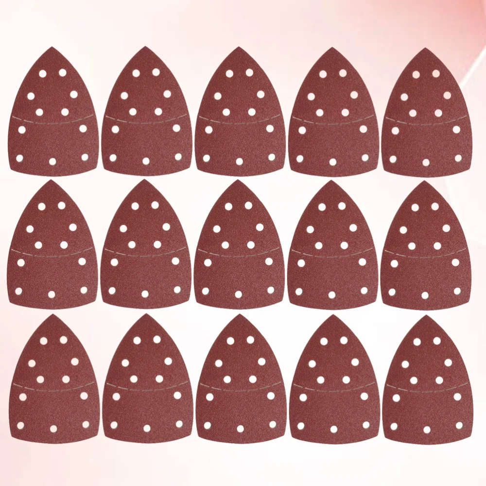

40pcs 11 Holes Self-adhesive Sandpaper Triangle Sander Paper Hook Loop Sanding Disc Abrasive Tools for Polishing (40/60/80/120/1