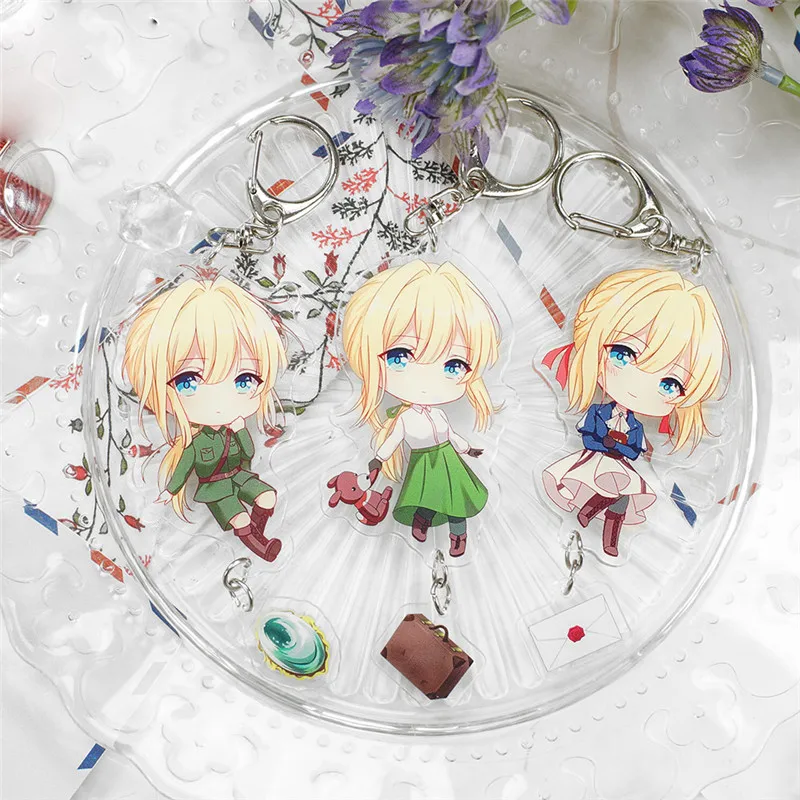 Аниме фиолетовый эвергарден аниме милый акриловый кулон брелок телефон Шарм