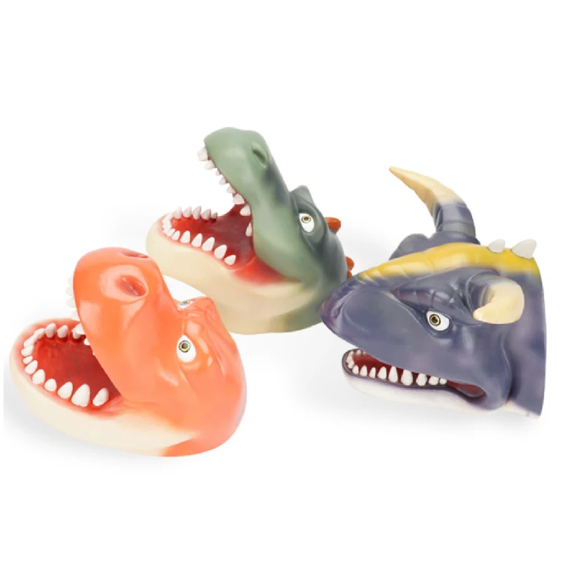 Мягкий винил ПВХ динозавр ручная кукла мультяшный голова фигурка игрушки Рекс Т