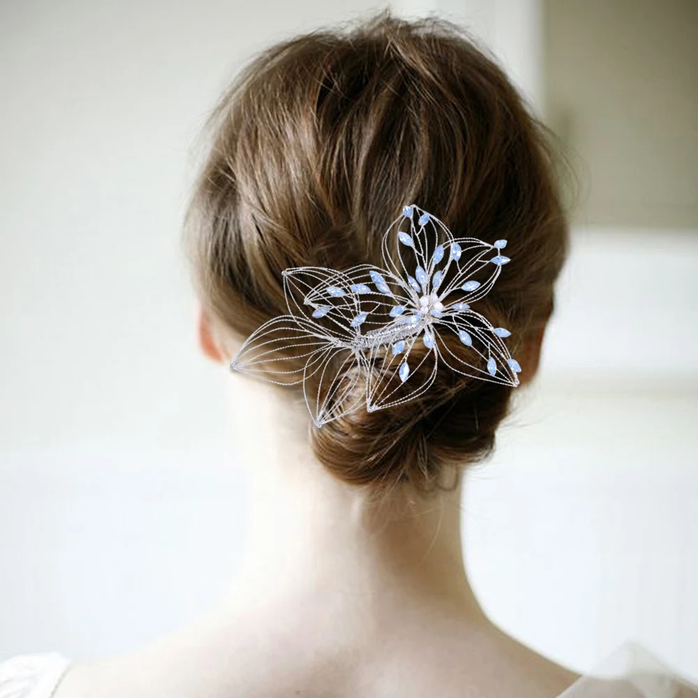 

TRiXY H257 Golden Wedding Hair Jewelry Wedding Facinators Wedding Decorations for Wedding Bridal Hair Clips Golden Hairpieces