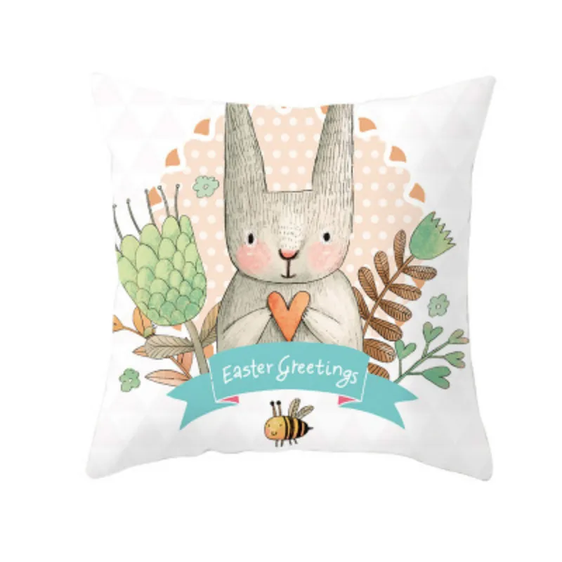 Посуда наволочка для подушки Пасхальная мультяшный кролик яйцо напечатанная
