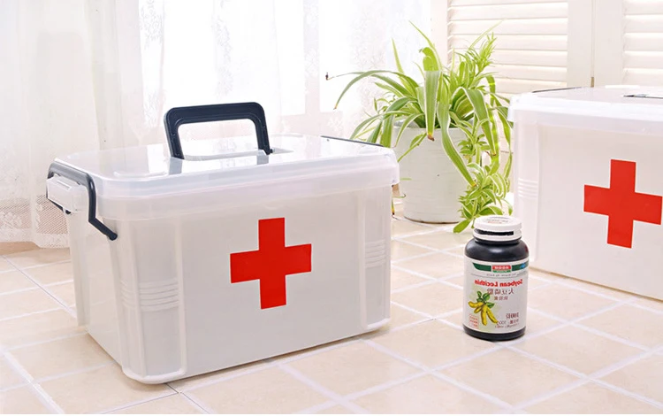 First Aid Kit Medicine Chest Holder Storage Box Multi-layer Emergency Kits Cabinet Security Safety Home Rangement Organizer
