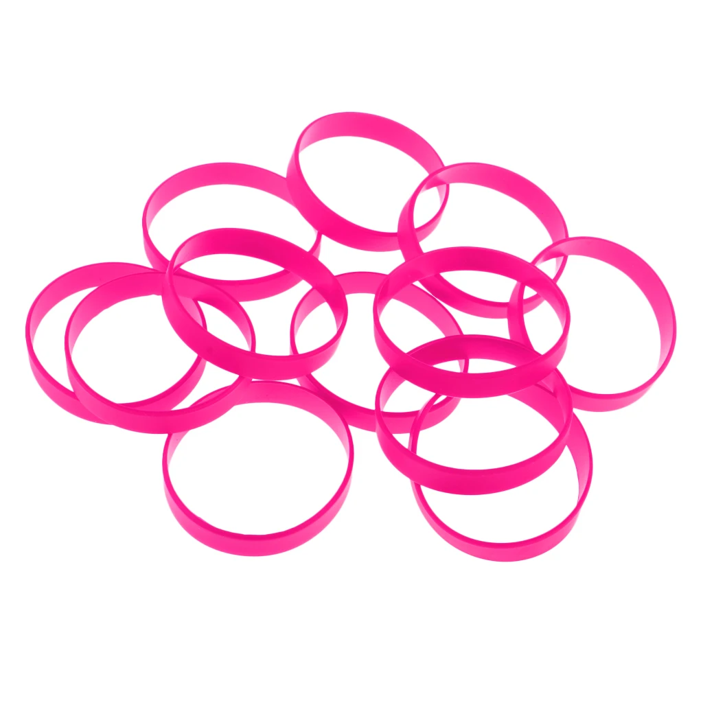 

12Pcs Wristbands Silicone Wrist Bands Rubber Bracelets Run Sport Basketball