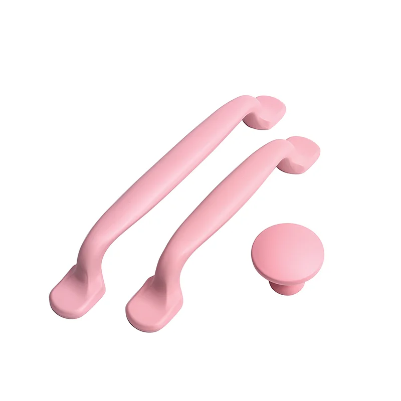 Современная Минималистичная розовая ручка из цинкового сплава для детской