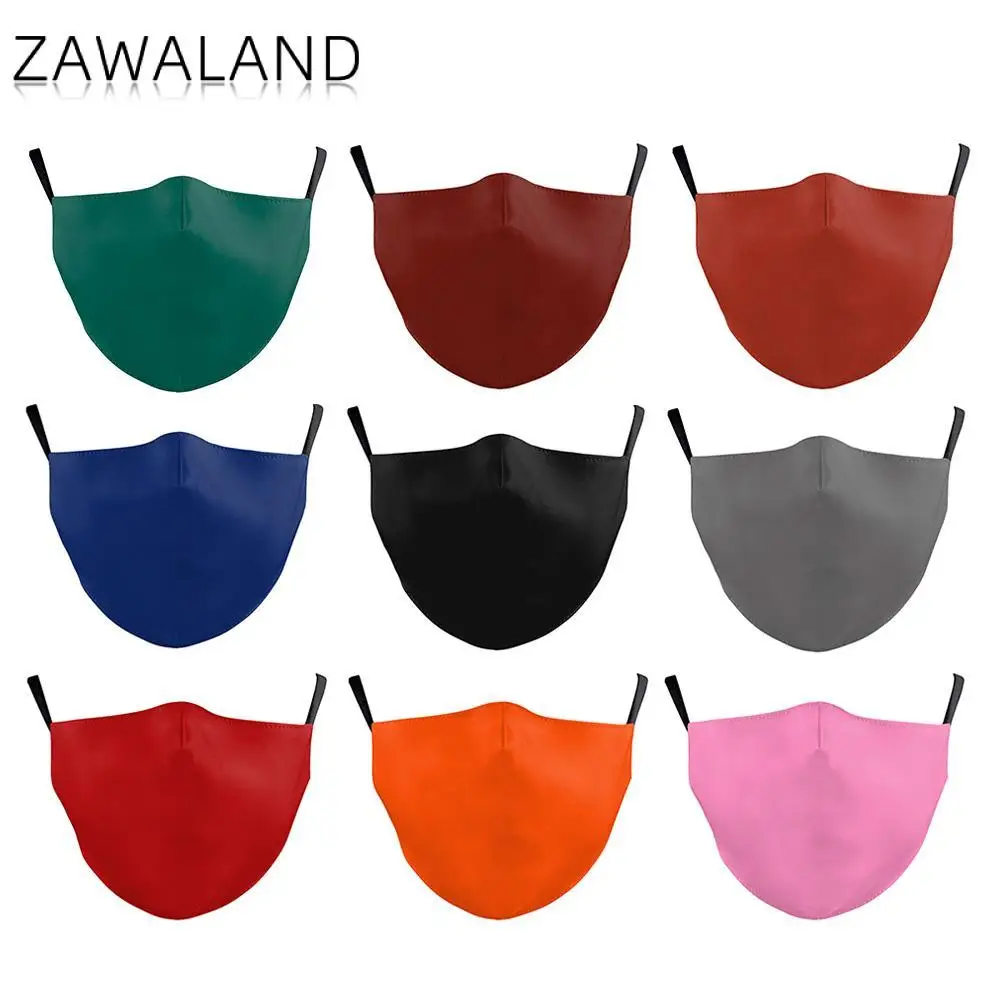 

Zawaland Adult Kid Mouth Face Mask Washable Reusable Mask 3D Printed Mask Solid Black Grey Beige Blue Mouth Cap Adjustable
