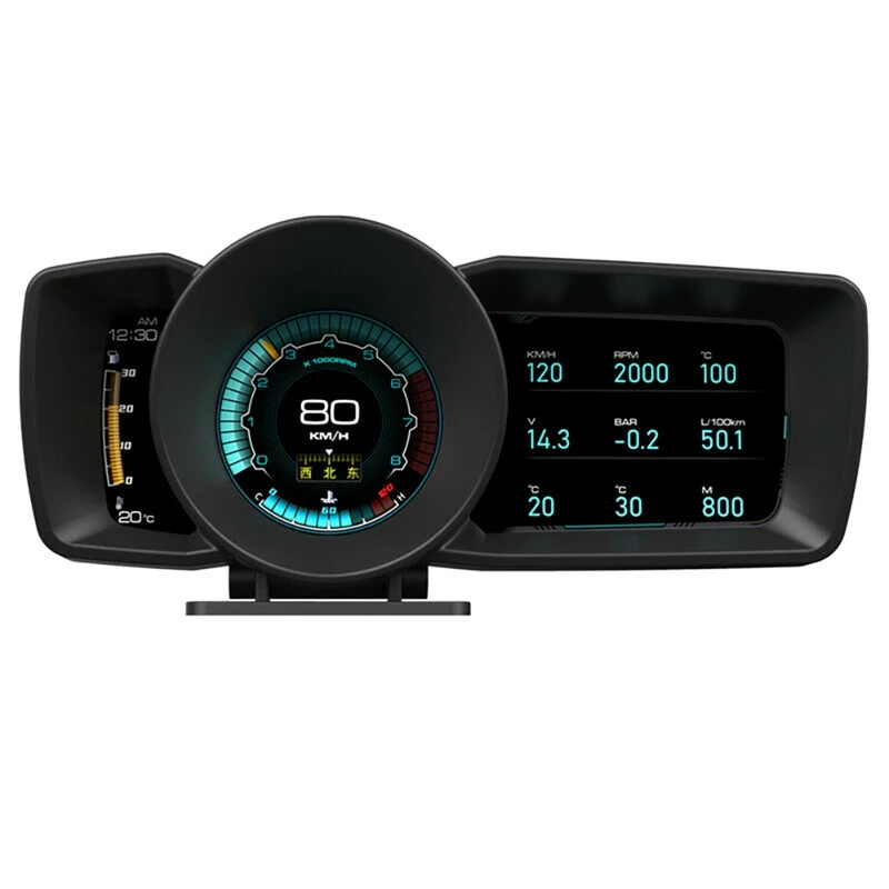 

3.5 Inch Multifunction Head-Up Display Double Screen Smart Car OBD2+GPS HUD Head-Up Display Speedometer A600