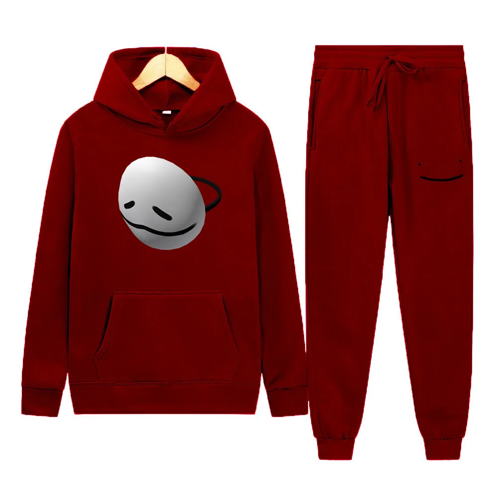 

Осенне-зимний костюм с капюшоном Мужская модная Женская толстовка с длинными рукавами брюки Повседневный костюм для бега спортивная одежд...