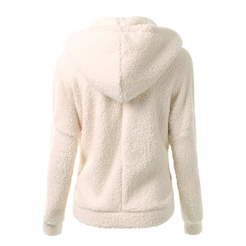

Winter Autumn Warm Jacket Hooded 2021 S-5XL Casual Female Sweatershirt Coat Solid Soft Fleece Women Coat